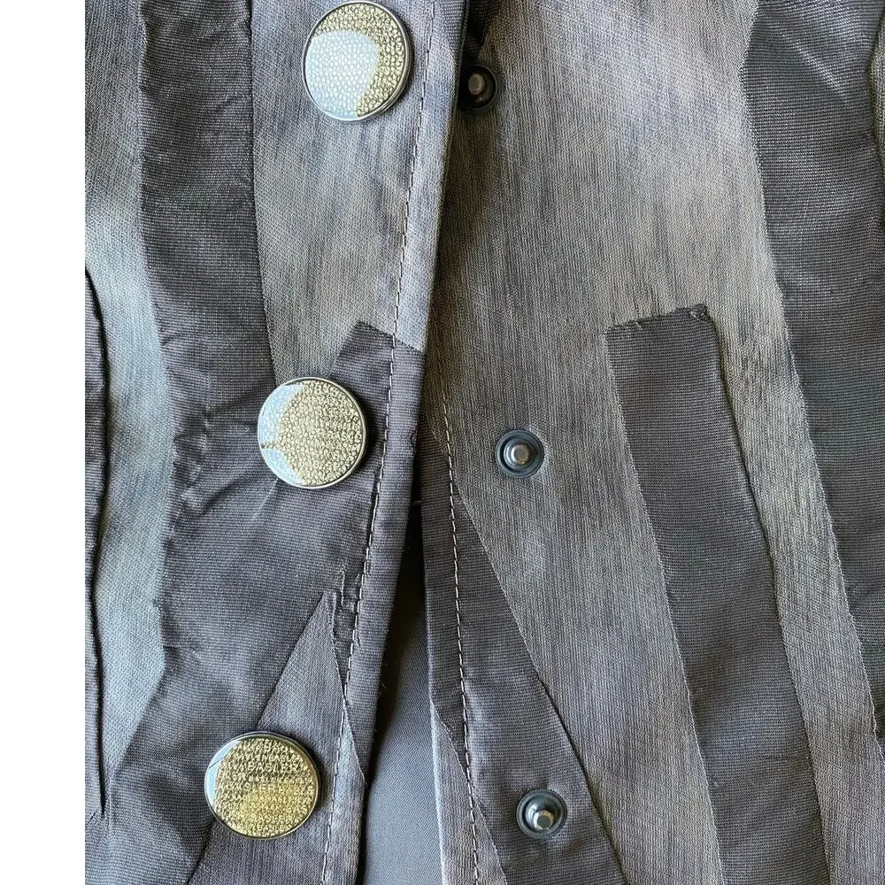 Basler Blazer with Wide Belt in Brown Artistic Pattern Size 6 US - Picture 4 of 14